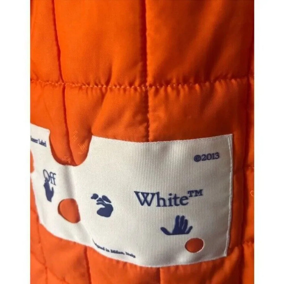 OFF WHITE Embroidered Flannel Padded Jacket size medium men’s coat NEW - Picture 10 of 15